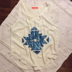 Sequin Aztec Tank